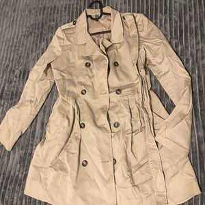 Khaki H&M (divided) flare belted trench coat